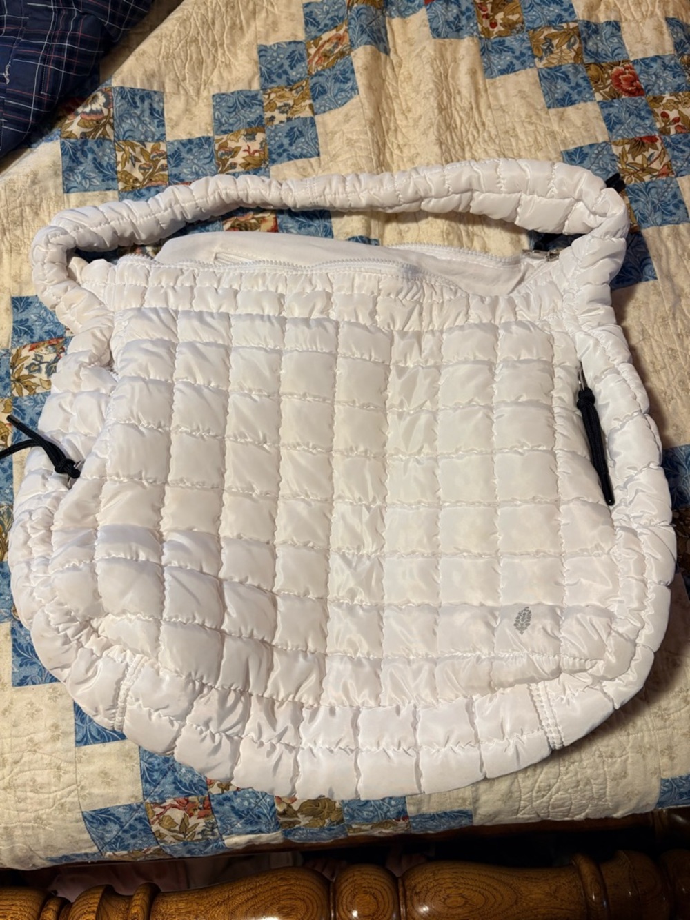 Free People White Quilted Puffer Tote Bag